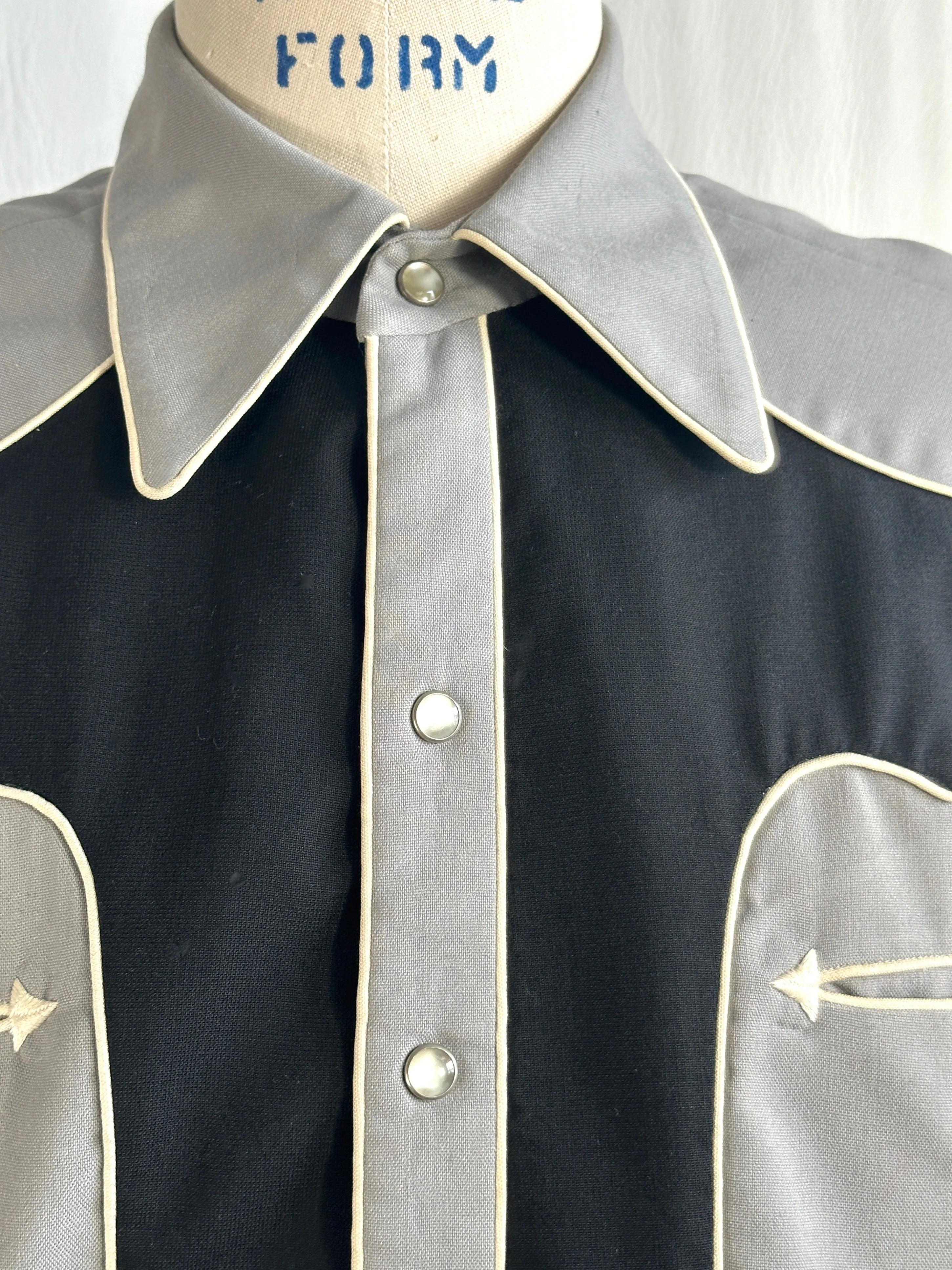NATHAN TURK 50s Two Tone Western Shirt • Mens Large