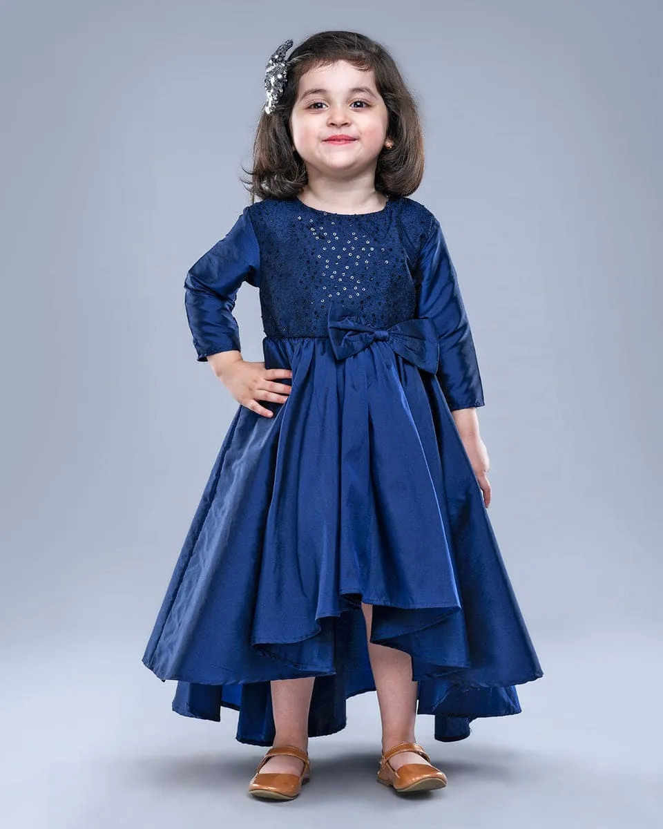 Navy Blue Dress with Net