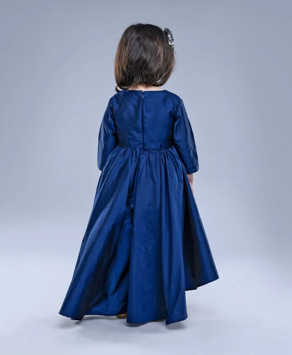 Navy Blue Dress with Net