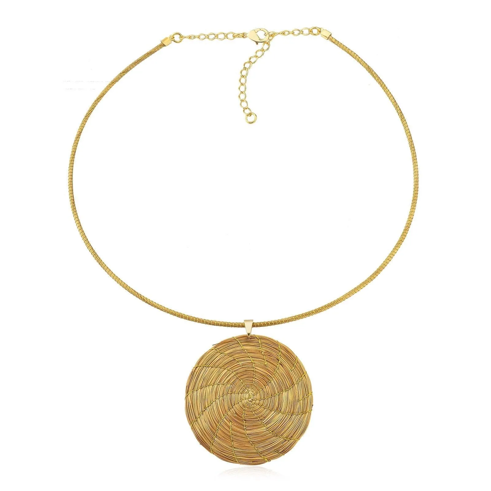 NEW - Golden Grass Single Mandala Necklace