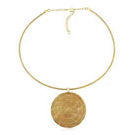 NEW - Golden Grass Single Mandala Necklace