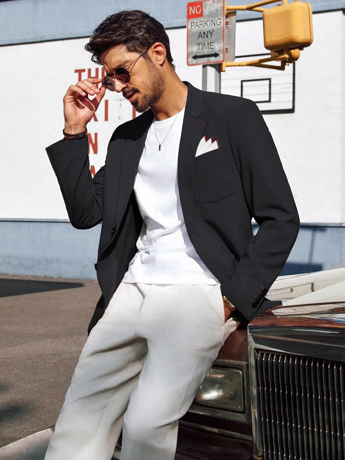 PJ PAUL JONES Mens Blazer Casual Sport Coats Regular Fit Two Button Suit Jacket Lightweight Sports Jacket