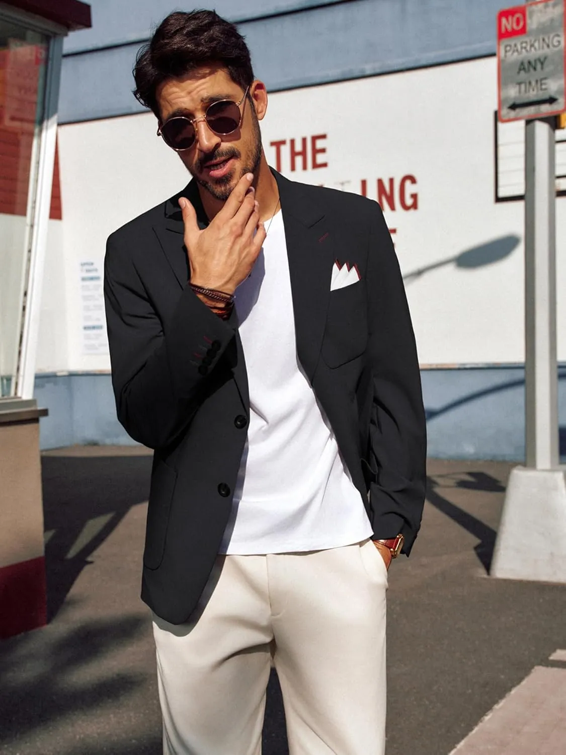 PJ PAUL JONES Mens Blazer Casual Sport Coats Regular Fit Two Button Suit Jacket Lightweight Sports Jacket