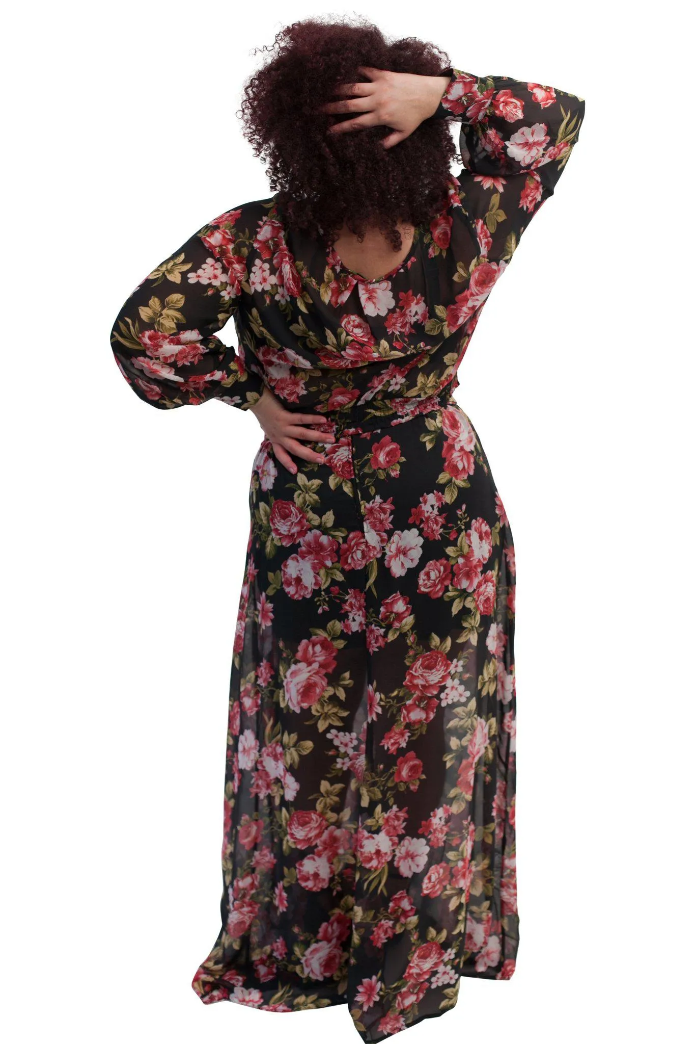 Primrose chiffon floral print wrap blouse