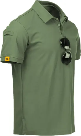 SCODI Mens Polo Shirts Performance Short Sleeve Tactical Shirts Athletic Golf Shirt for Men Daily Casual Collared T-Shirt