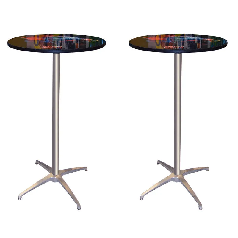 Set of Two Custom Round Trade Show Tables with Case