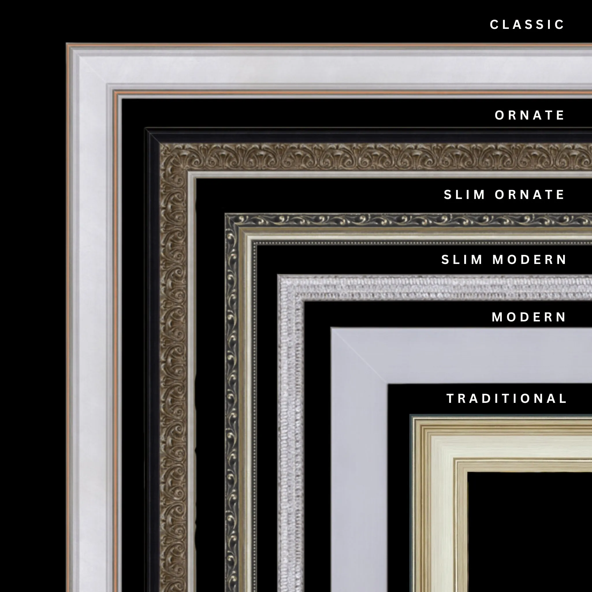 Silver 44x42 Picture Frame Ornate Traditional Classic Antique