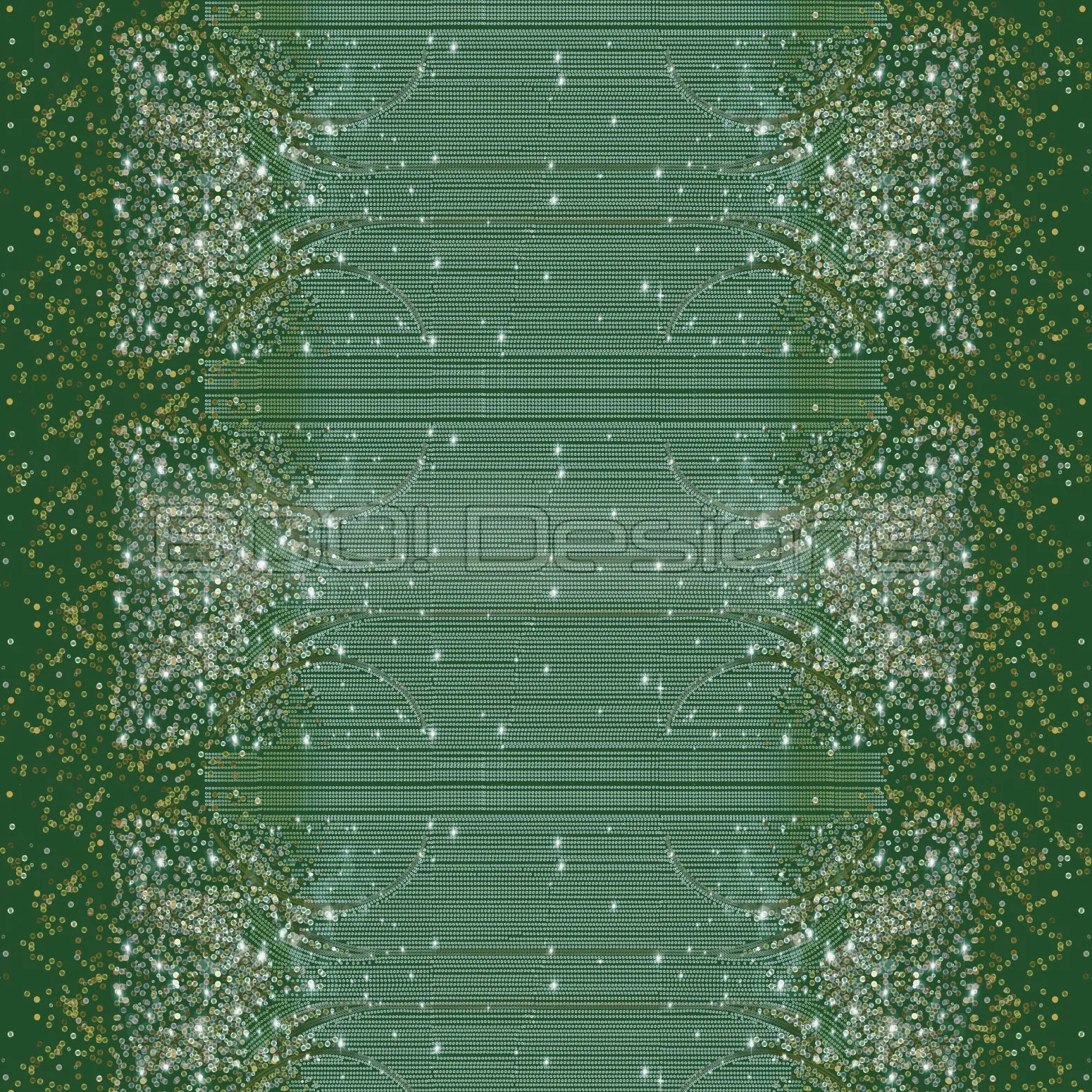 Spandex Lover Border Green - Glitter Stardust