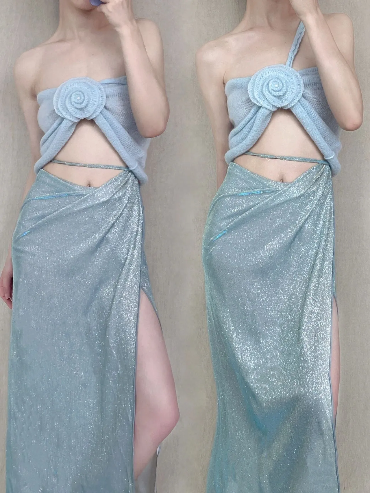 [Tailor Made] Mermaid Romance Hand Knitted Top Multi ways of wearing