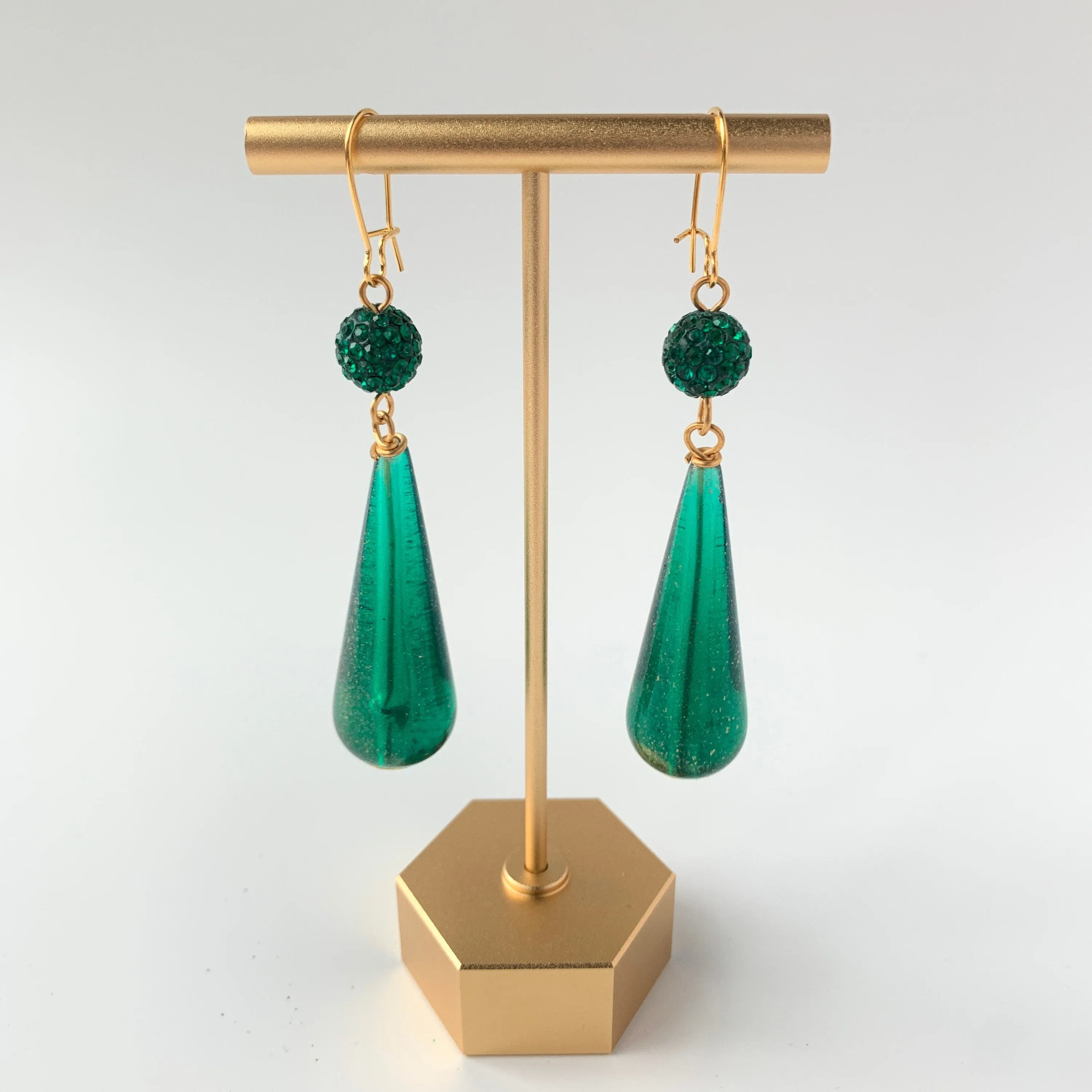 Teardrop Pave Rhinestone Earrings - 3 Color Options!
