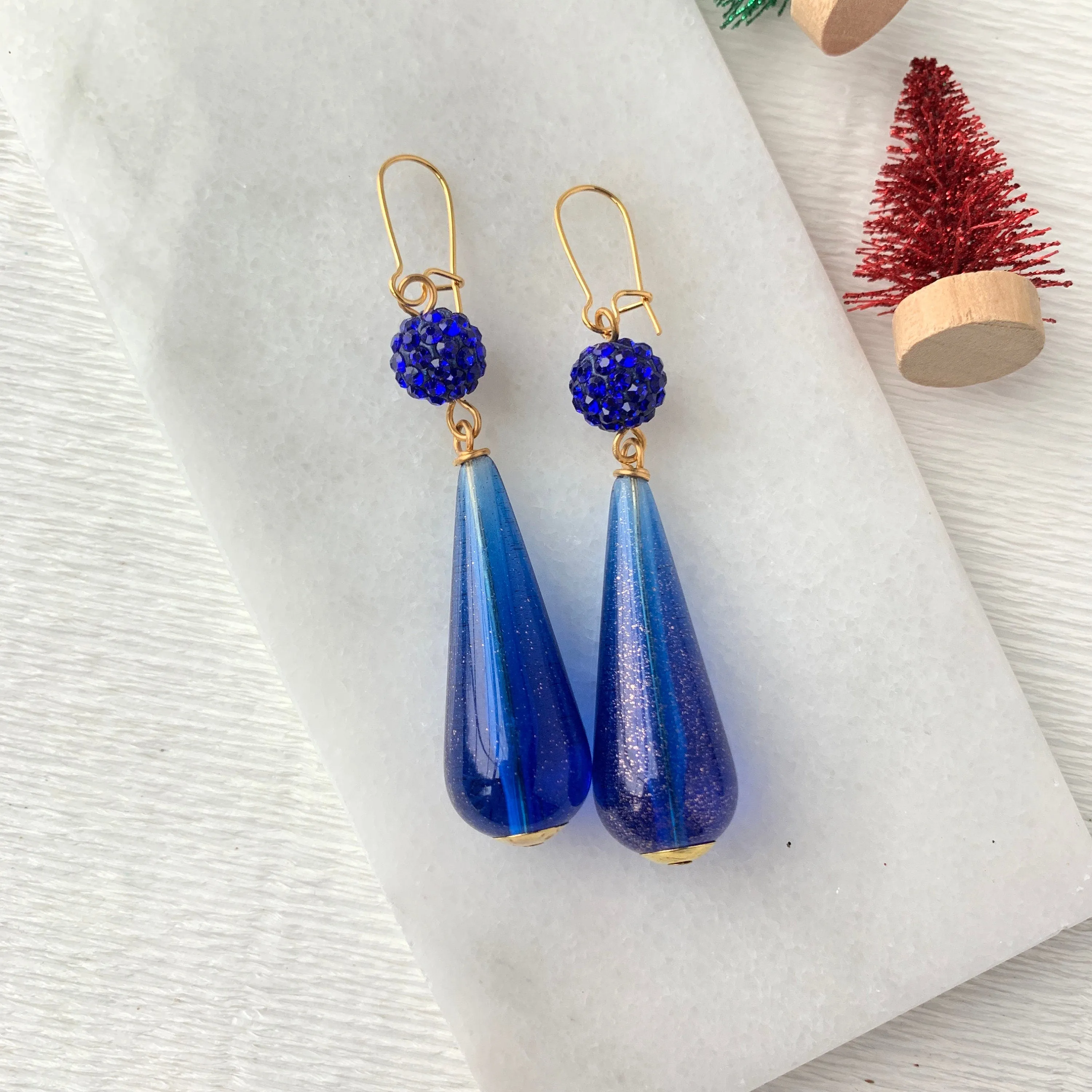 Teardrop Pave Rhinestone Earrings - 3 Color Options!