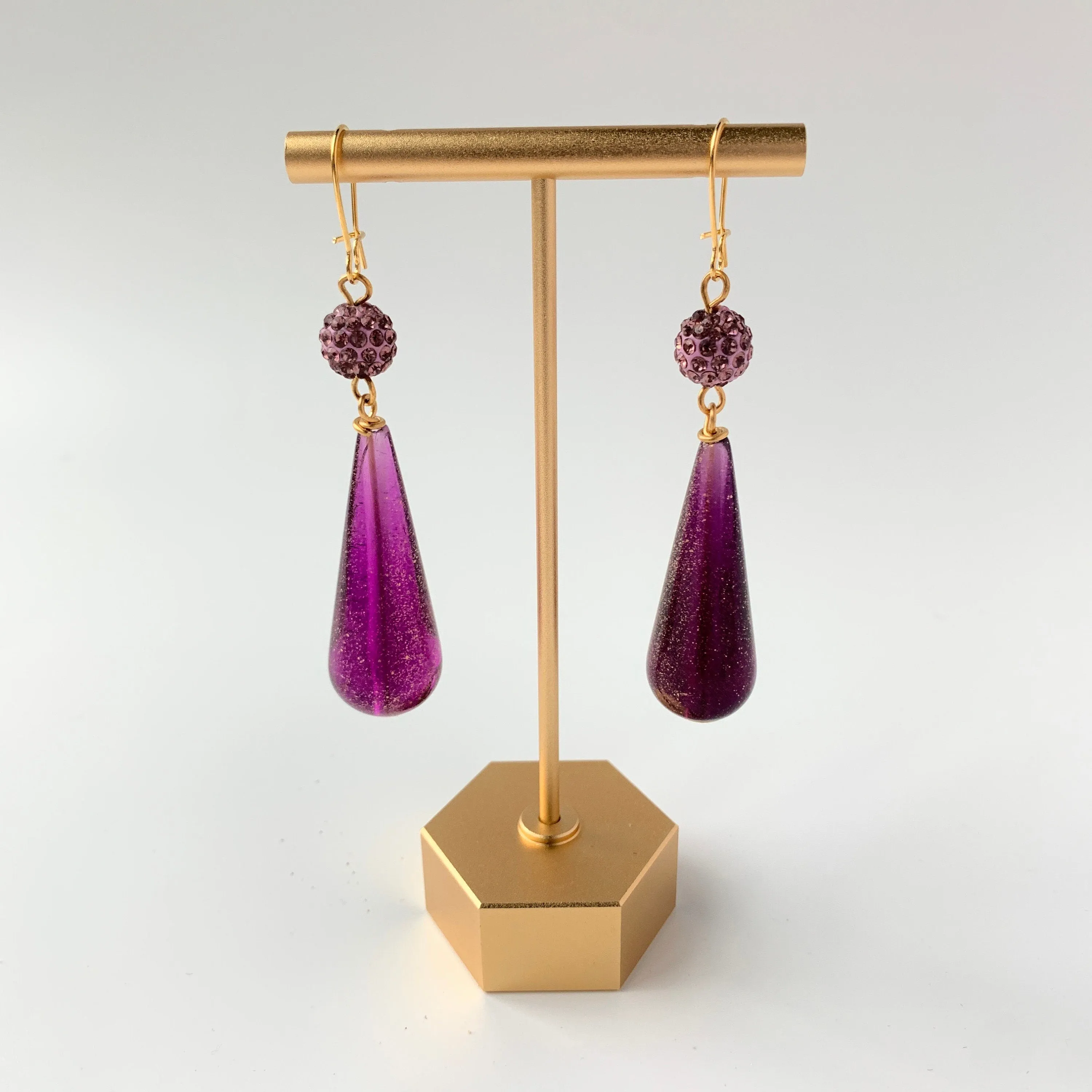 Teardrop Pave Rhinestone Earrings - 3 Color Options!