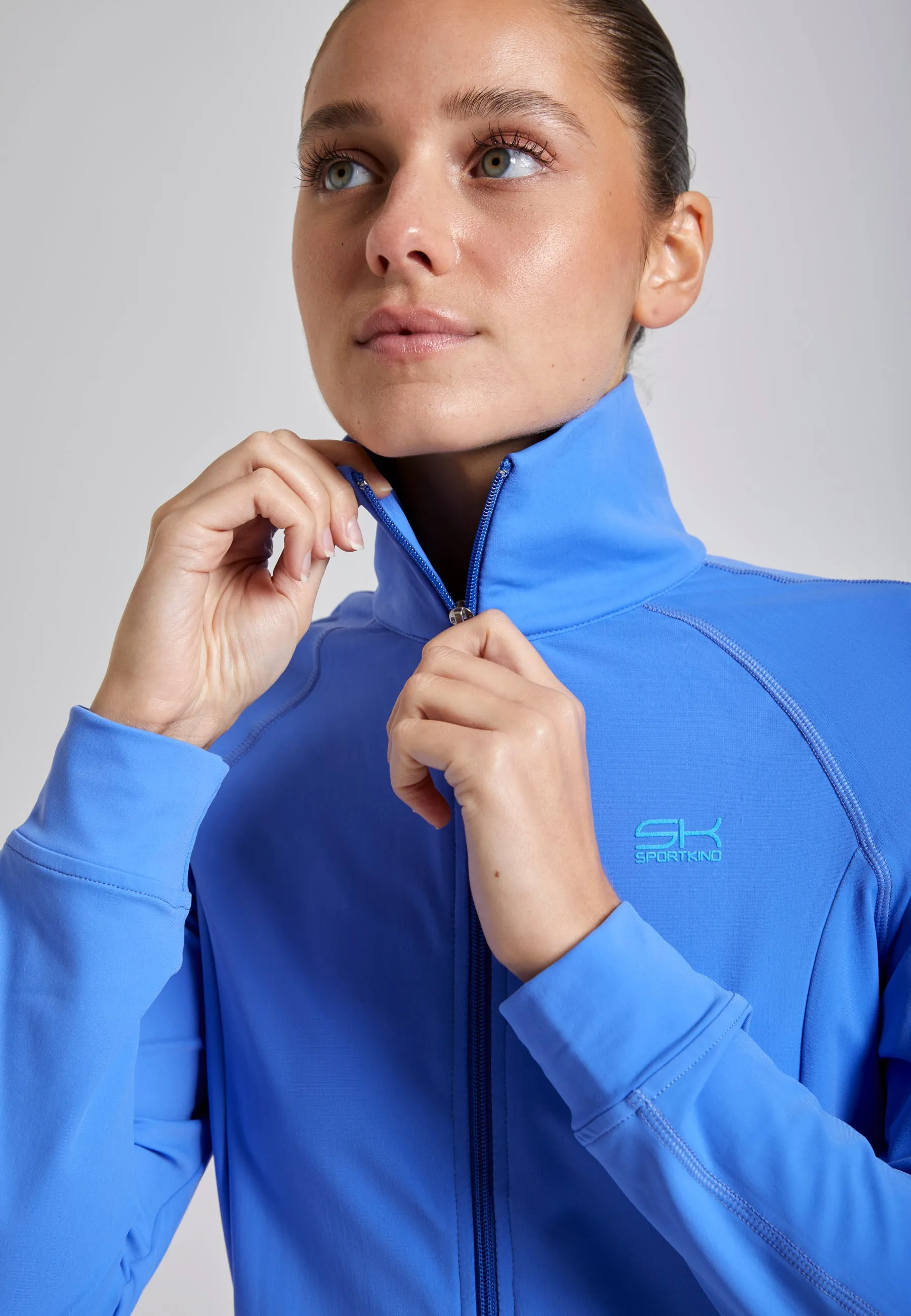 Tennis training jacket, cornflower blue