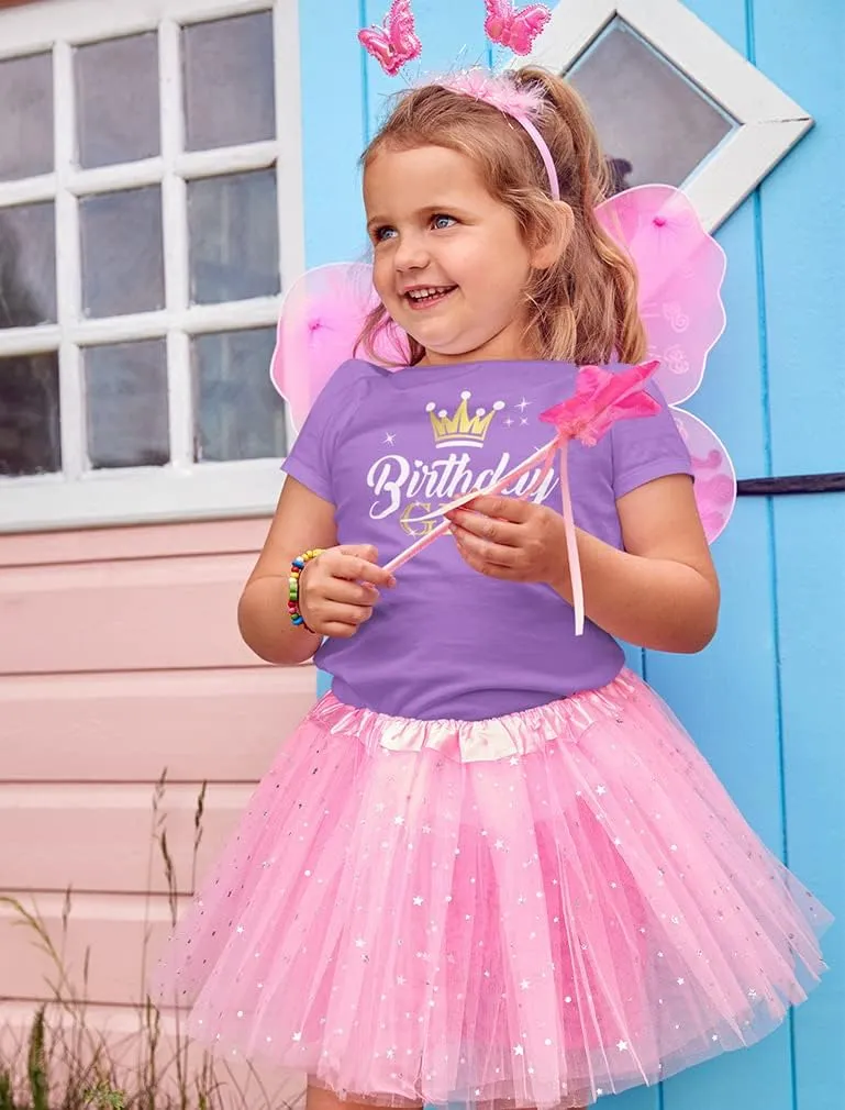 Tstars Princess Crown Birthday Girl Shirt Gifts for 3rd 4th 5th 6th 7th 8th 9th Bday Girls Kids Fitted T-Shirt