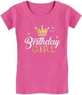 Tstars Princess Crown Birthday Girl Shirt Gifts for 3rd 4th 5th 6th 7th 8th 9th Bday Girls Kids Fitted T-Shirt