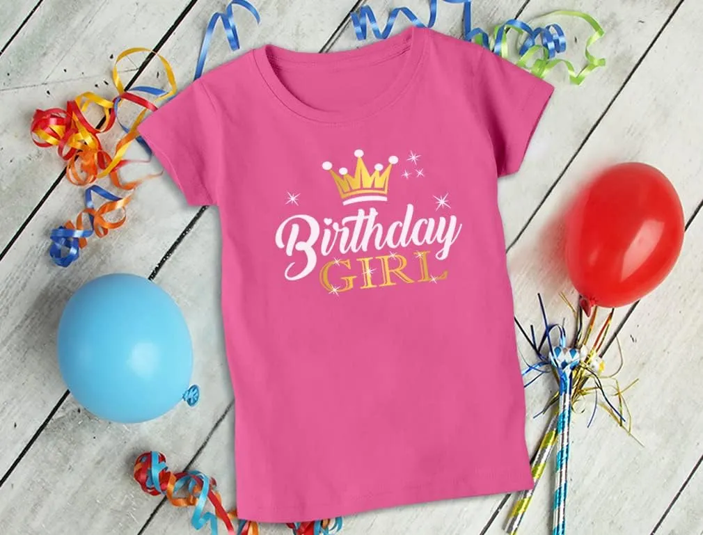 Tstars Princess Crown Birthday Girl Shirt Gifts for 3rd 4th 5th 6th 7th 8th 9th Bday Girls Kids Fitted T-Shirt