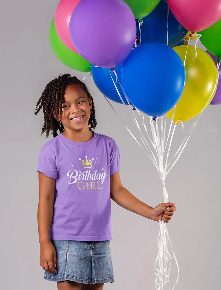 Tstars Princess Crown Birthday Girl Shirt Gifts for 3rd 4th 5th 6th 7th 8th 9th Bday Girls Kids Fitted T-Shirt