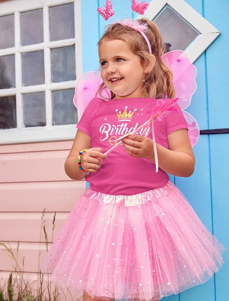 Tstars Princess Crown Birthday Girl Shirt Gifts for 3rd 4th 5th 6th 7th 8th 9th Bday Girls Kids Fitted T-Shirt
