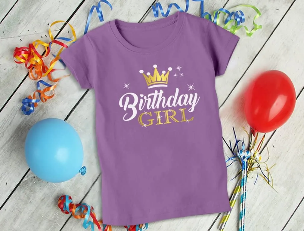 Tstars Princess Crown Birthday Girl Shirt Gifts for 3rd 4th 5th 6th 7th 8th 9th Bday Girls Kids Fitted T-Shirt
