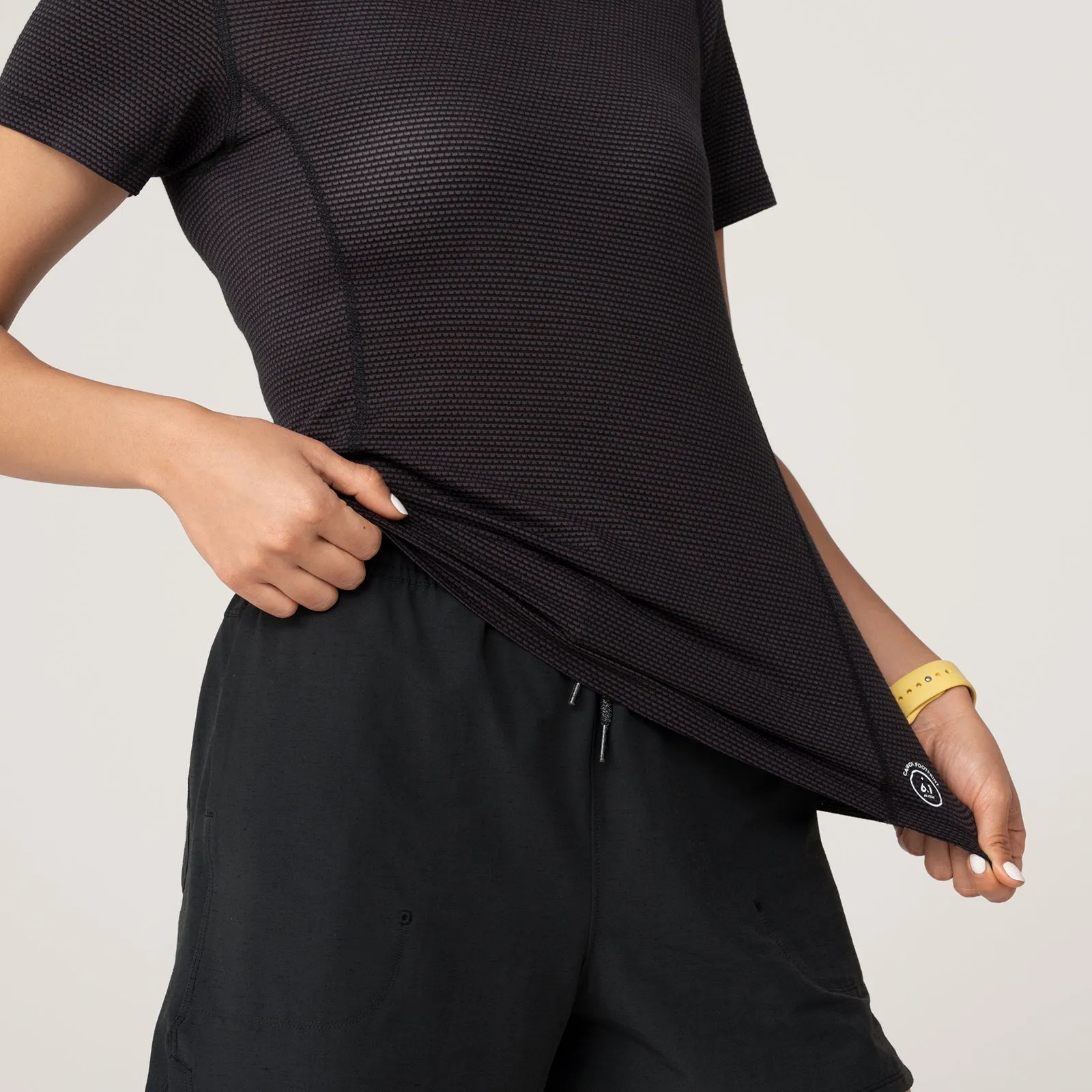 Women's Natural Run Tee - Natural Black