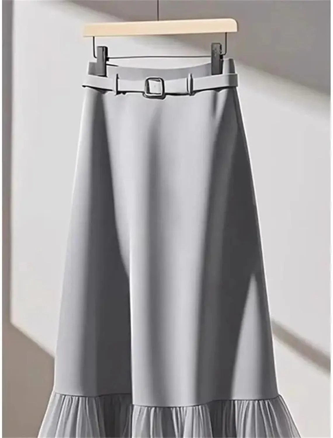 Women's Temperament Patchwork Skirt, High Waist Spring A-Line