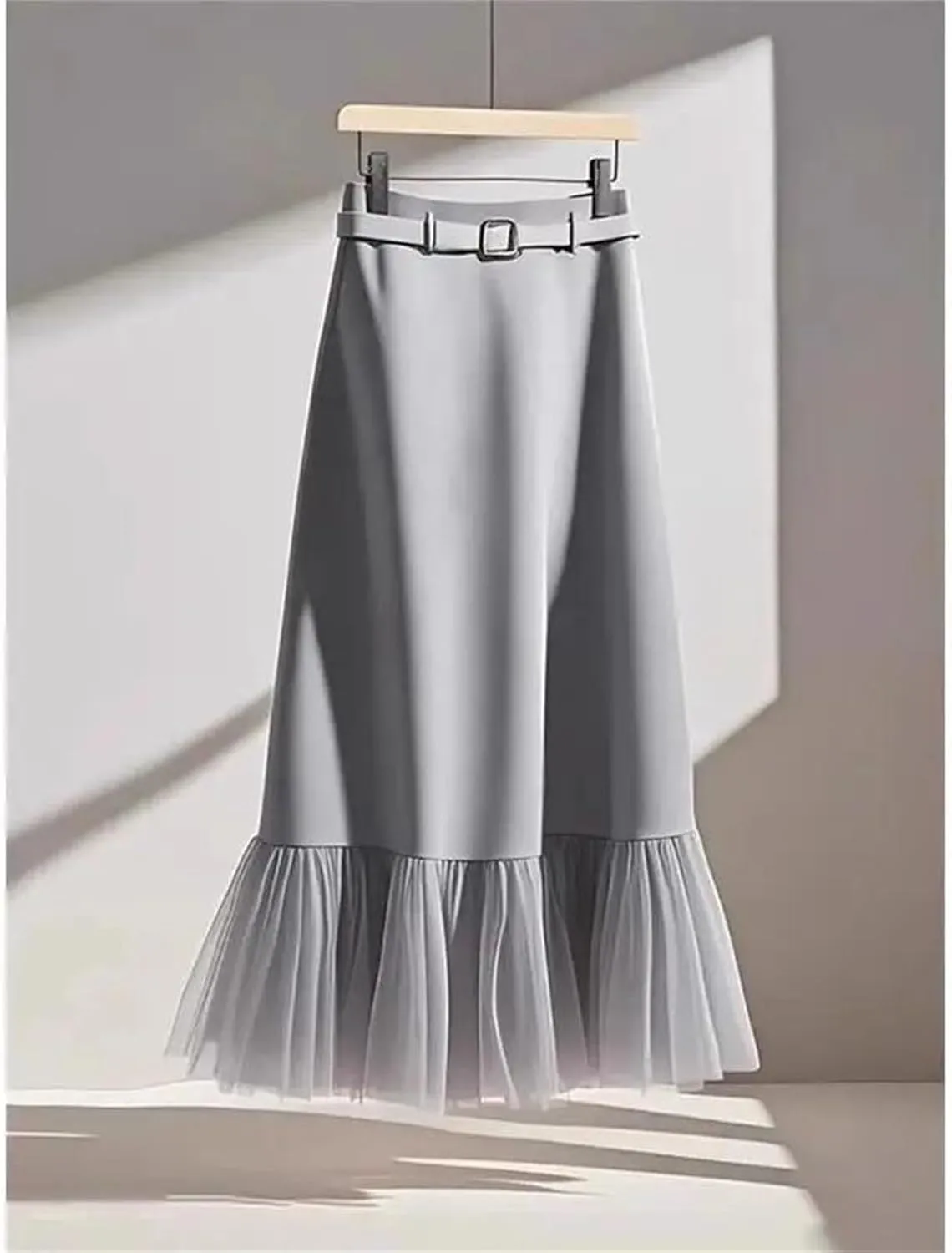 Women's Temperament Patchwork Skirt, High Waist Spring A-Line
