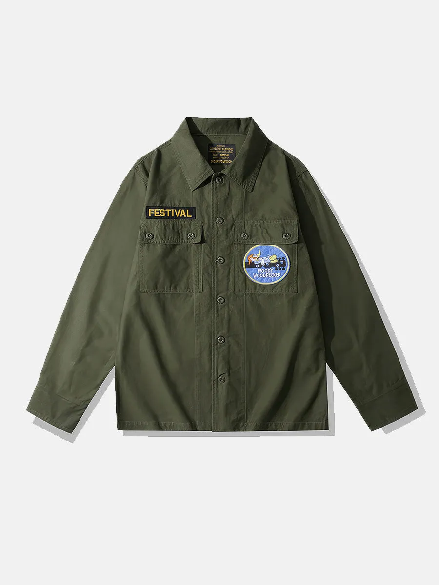Woody Woodpecker Embroidered Shirt